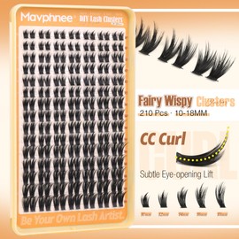 Wispy Lash Clusters Spiky Eyelash Extensions Fairy Cluster Lashes Natural Eyelashes Clusters Hair-Like Softness Lash Extensions Volume Individual Lashes Spikes Value Pack (210Pcs, 10-18MM)