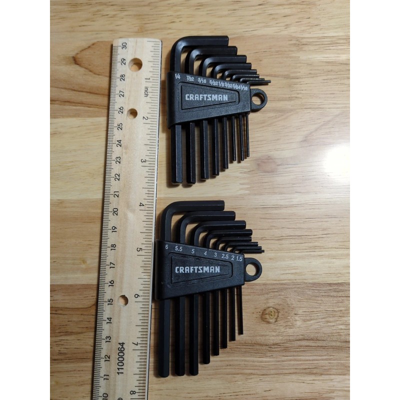 Craftsman SHORT ARM 16pc SAE/METRIC Allen Hex Keys Tools New