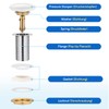 KULACO Drain Fitting Sink Without Overflow, Pop Up Valve Drain