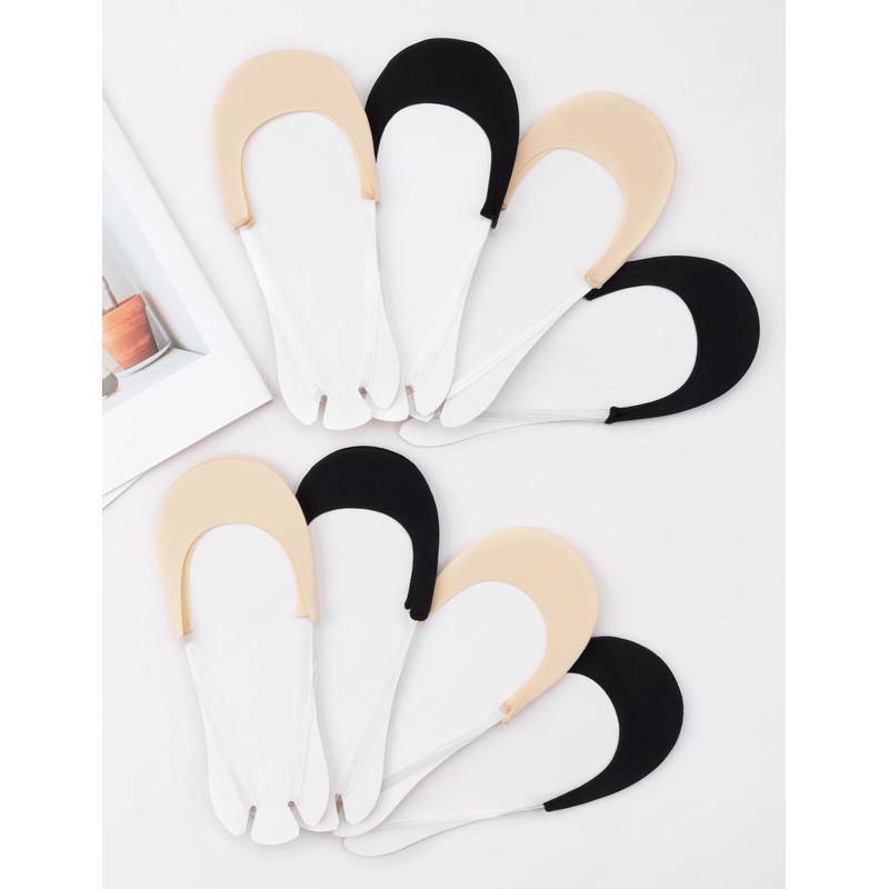 Becellen 8 Pairs of Women's Low Cut Ballerina Socks, Invisible