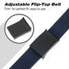WHIPPY Canvas Web Belt Flip-Top Solid Black Military Buckle Fully