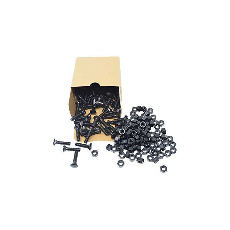 Black Carriage Bolts 5/16in x 1-1/4in (100 Count) Includes Nuts