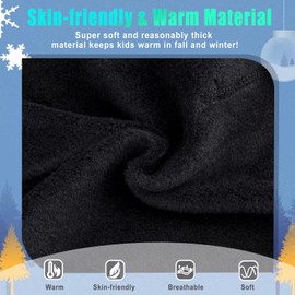 2 Pack Kids Balaclava Face Mask for Boys Girls, Windproof Winter Hat Ski Mask for Cold Weather, Breathable Face Warmer for Sports Skiing Cycling-1 Black Gray