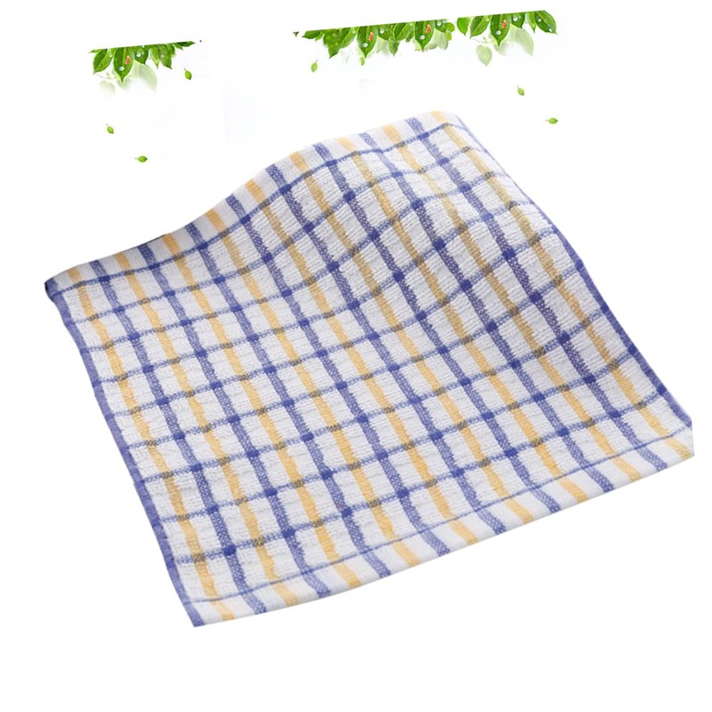 VILLFUL Cotton Yarn Lint- Plaid Dishcloth Non-Stick Kitchen Towel Absorbent