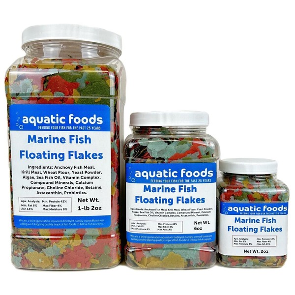 Aquatic Foods Inc. Marine Fish Flakes of Red & Green