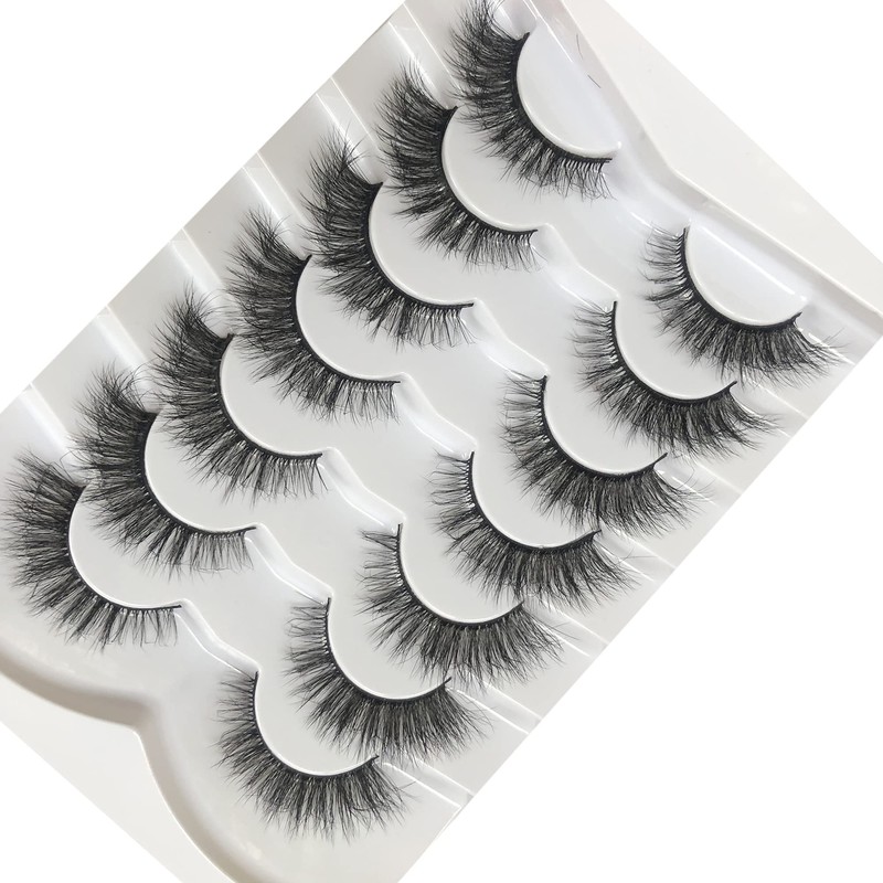 Pooplunch False Eyelashes Natural Cat Eye Look Wispy Volume Faux