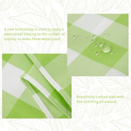 Fabric Checkered Table Runner 1 Pack Waterproof Gingham Table Runner 14W x 108L Buffalo Check Table Runners for Parties Kitchen Dining Wedding Banquet (Emerald and White)