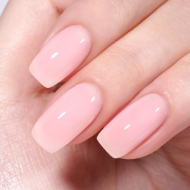 AILLSA Milky Pink Gel Nail Polish French ballet Jelly Gel Polish Neutral Sheer Translucent Nude Gel Polish Long Lasting Rubber Pink Color Soak Off U V Gel for French Manicure Nail Art at Home 0.51 Oz