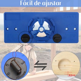 MBLNBVN Kit de Plantilla de Bisagra Oculta de 35 Mm, Plantilla para bisagras ocultas Con 2 clips F, Herramientas de Guía de Perforación Oculta adecuado para armarios, vitrinas(Negro)