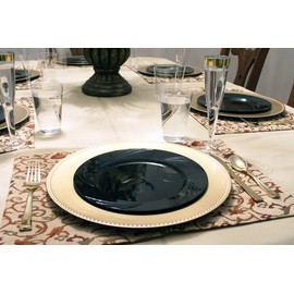 Newbury Black Plastic Luncheon Plates, 9.5" (Pack of 15) - Disposable & Elegant Design, Perfect for Entertaining, Events, Parties, Weddings, Birthdays, & More