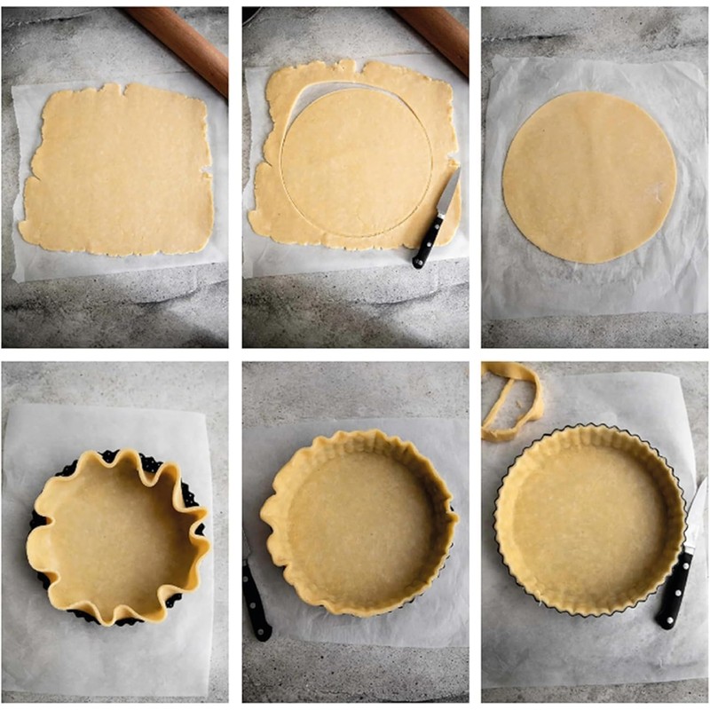 PENGQIMM Perforated Quiche Tins with Loose Base,24 cm Round Quiche