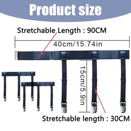 IKOPFLN Men's Shirt Holder, Shirt Holder, Braces for Men, Elastic Shirt Holder with Non-Slip Locking Clamps, Adjustable Shirt Stays (1 Pair) (O-Shape), a