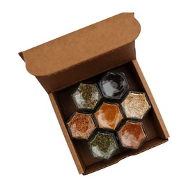 Gneiss Spice WELLNESS | Seven Antioxidant-Rich Organic Herbs & Spices to Fight Disease Small Magnetic Jars for Fridge | Boxed Gift Set (7 Jars, Silver Lids)