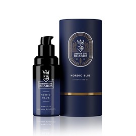 LORD OF THE BEARDS Premium Beard Oil for Men | Nordic Blue Scented Beard Oil, Beard Moisturizer & Conditioner with Organic Jojoba, Coconut and Argan Oils | Non Greasy Beard Growth Oil - 30 ml