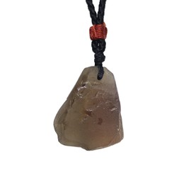 BOLFFU Cintamani Australian Meteorite Crystal Necklace, Raw Solitaire Tectite Meteorite Stone Certified Tectite Pendant, Irregular Shape, Stone, Agate