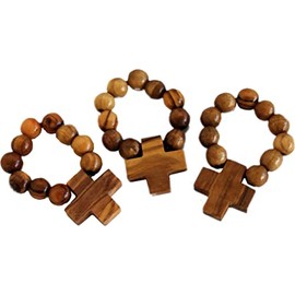 Holy Land Market Olive Wood Finger Rosary (Set of Three)