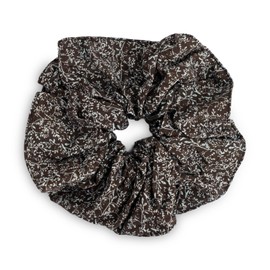 SXQLYH Floral Fabric Hair Bobbles Soft Comfortable Large Hair Scrunchie Elastic Band 18 cm Scrunchies Ponytail Holder Hair Bobble for Women Thick Long Hair (Brown)