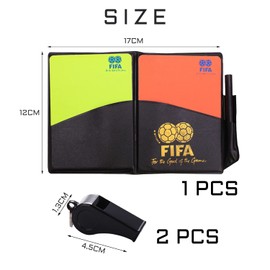 PFLYPF Football Referee Card Set with 2 Black Whistle, Durable Red and Yellow Referee Card, Football Game Scoreboard, World Cup and Various Events