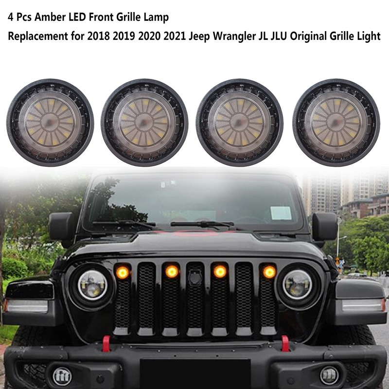 UWDESY 4Pcs LED Grille Light Kits Waterproof White LED Front