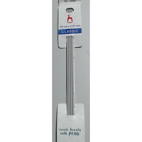 Set of 4 Pony Classic Aluminum Double Ended Knitting Needles/Pins