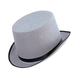 Topper Big Felt Grey Felt Top Hats Caps & Headwear for Fancy Dress Costumes Accessory
