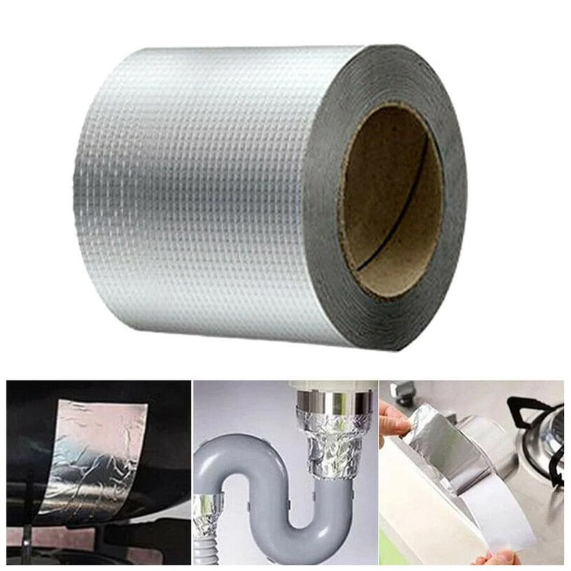 200mm*5M Waterproof Tape Butyl Rubber Aluminium Foil Roof Pipe Caravan