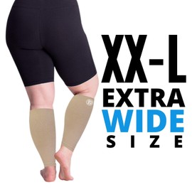 Dominion Active Plus Sized Compression Calf Sleeves (2XL, Nude)