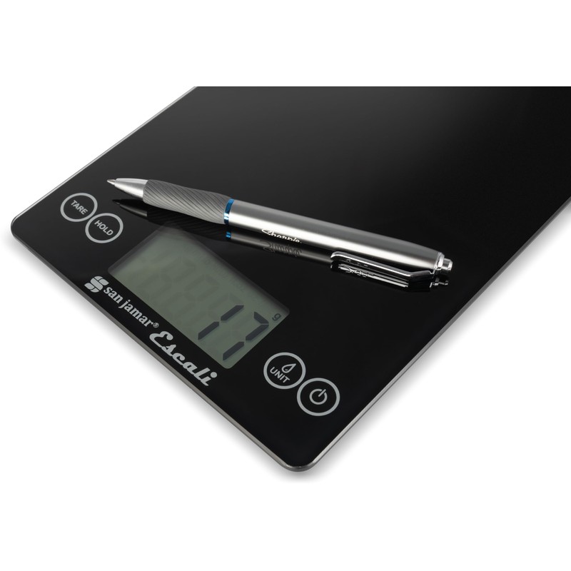 San Jamar Escali Glass Digital Food Scale, Black