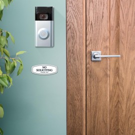 Sigo Signs No Soliciting Sign For House, Front Door Indoor/Outdoor, Weather Resistant 2x5 Inches, ACM Made in USA