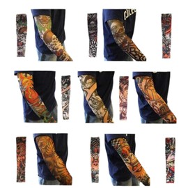 Fukufuku Tattoo Arm Cover, Cold Feeling, Sunscreen, Tattoo Sleeve, Breathable, Sweat Absorbent, Quick Drying, Unisex, One Size Fits Most, Set of 4