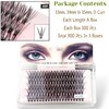 CB 300 Pcs/3 Trays, Individual Cluster Lashes, 0.07mm D Curl,