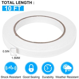 ToLanbbt Double Sided Tape, Outdoor and Indoor Super Strong PE Foam Seal Strip for Home & Office Decor, Automotive Mounting, Photo Frame, Weatherproof Decorative Trim Strip (Wide 0.5 in Long 10 Ft)