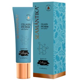 SEAMANTIKA Under Eye Cream with Collagen for Puffiness and Bags – 0.8 Fl Oz | Fast-Acting Eye Tightening Treatment for Wrinkles, Puffiness & Fine Lines | Lifts and Firms Under-Eye Area in Minutes