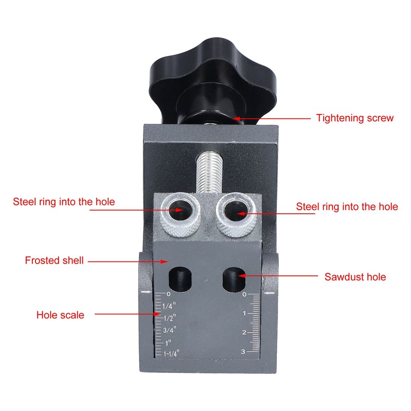 Inclined Hole Locator Positioner 15 Degree Adjustable Aluminum Alloy Woodworking