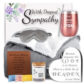 7 Pieces Sympathy Gift Baskets, Condolences Gift Basket, Sympathy Gifts for Loss of Loved One, Bereavement Gifts for Funeral, Memorial Gifts for Loss of Mom Husband Friends Dad