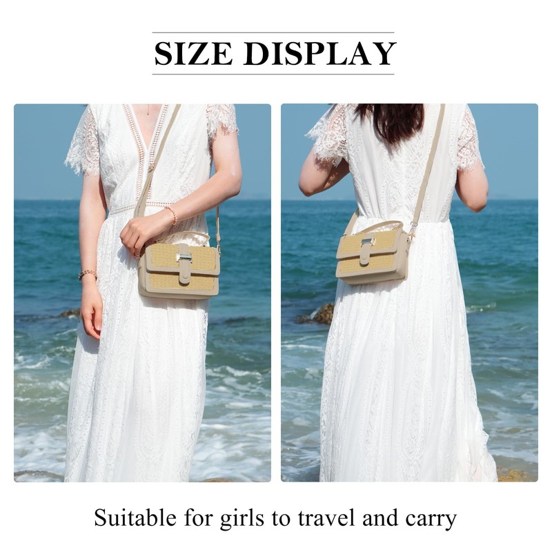 LUI SUI Women Straw Shoulder Purse Summer Beach Straw Crossbody
