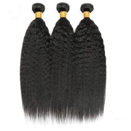 AiPliantfis Human Hair Bundles Wefts Real Hair Yaki Wave Human Hair Extensions Real Hair Brazilian Hair Bundles Real Hair Weave Human Hair Natural Sew in Bundles Real Hair 16 18 20 Inches