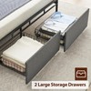 Full Size Bed Frame with Storage Headboard Led Lights Charging