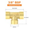 GASHER 5Pcs Brass Tee Fitting, 3/8" x 3/8" x 3/8"