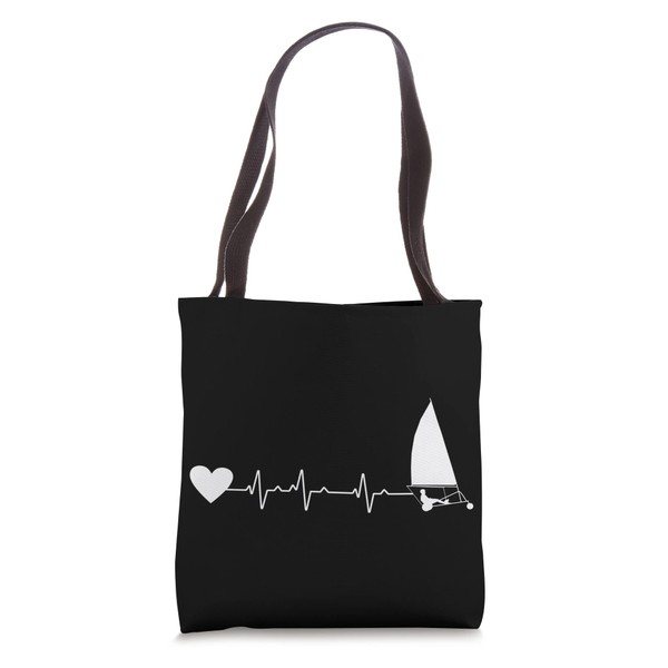 Heartbeat EKG Sailor Land Sailing Sail Wagon Sand Yachting Tote