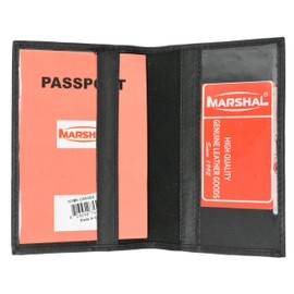 Canada Passport Wallet Genuine Leather Passport holder with Emblem (Black)