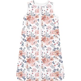 TotAha Sleep Sack 6-12-15 Months for Girl, 0.5 TOG Summer Light Sleeping Sacks, Buttery Soft Wearable Blanket Baby Sleep Bag with 2-way Zipper,Pink Floral