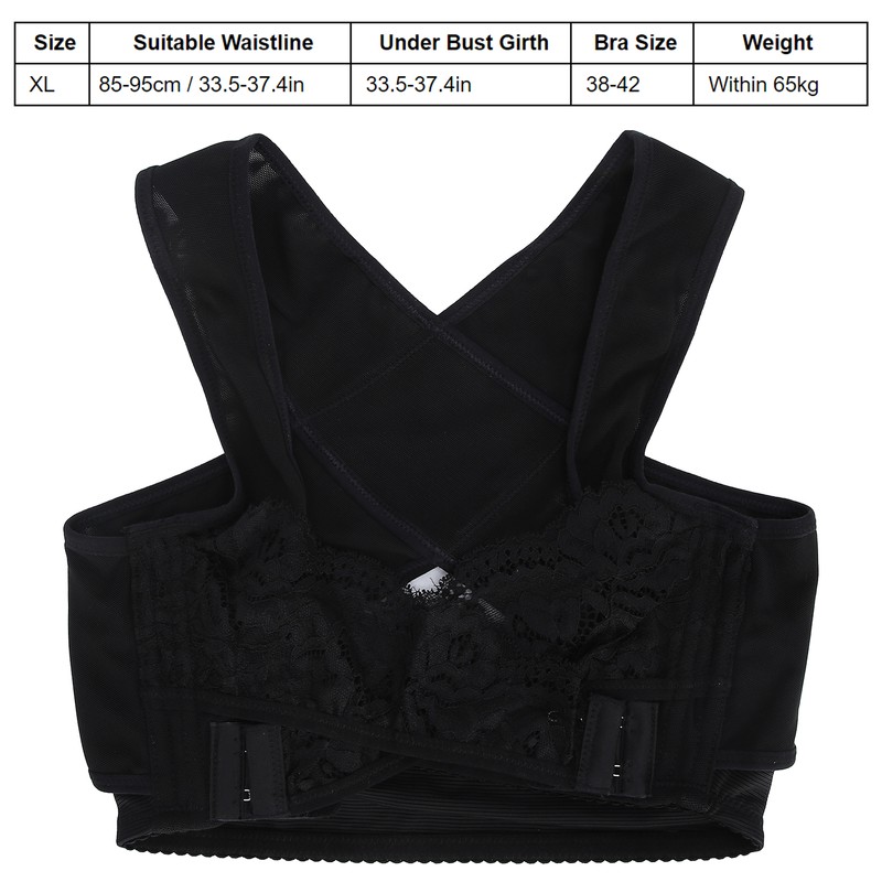 Chest Brace Up Women Breast Support Black Bra Shapewear Vest