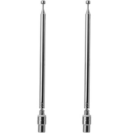 Fohevers Pack of 2 7 Sections Telescopic Antenna TV Connector for AM/FM Ariels Radio HD DAB Stereo System Reception Home Theatre Receiver