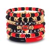 FAERLIIRY Game Day Bracelets for Women Football Bracelets Red Black