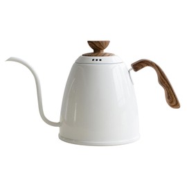 Barismate Gooseneck Kettle Pour Over Kettle Coffee Maker Water Tea Kettle Top Drip Stainless Steel For Stove Coffee Spout Pots 1.2 Liter 40 fl oz (White)
