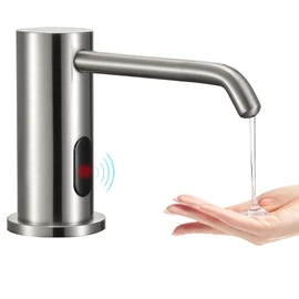 Automatic Soap Dispenser Touchless for Kitchen Bathroom Sink Built in Electric Soap Dispenser Infrared Sensors Liquid Commercial Dispenser with Bottle and Pump 33.81oz/1000ml (Brushed Nickel)