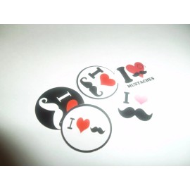 Unbranded Pre Cut One Inch Bottle Cap Images I Heart Mustache Free Shipping - photo, 40 images