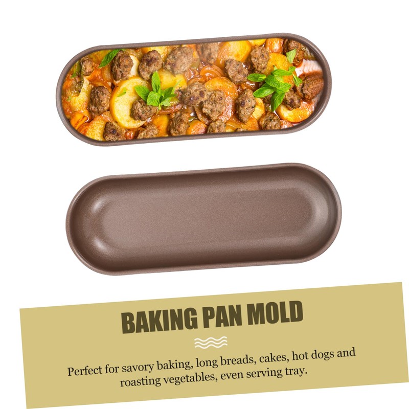 OHPHCALL 3Pcs Non Stick Hot Dog Baking Mold Long Bread