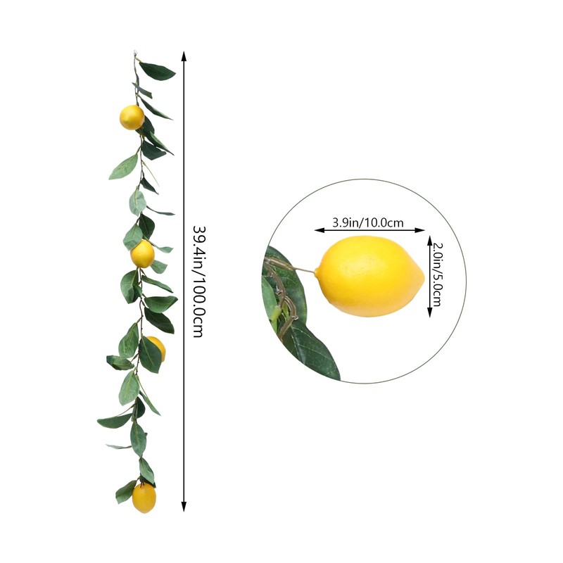 Zerodeko 1pc Simulation Lemon Rattan Summer Decor Lemon Hanging Rattan